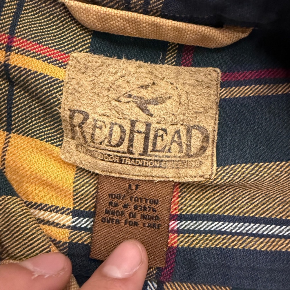 Vintage RedHead Mens Canvas Flannel Lined Shirt Jacket Tan LT Snap Workwear - Picture 4 of 11